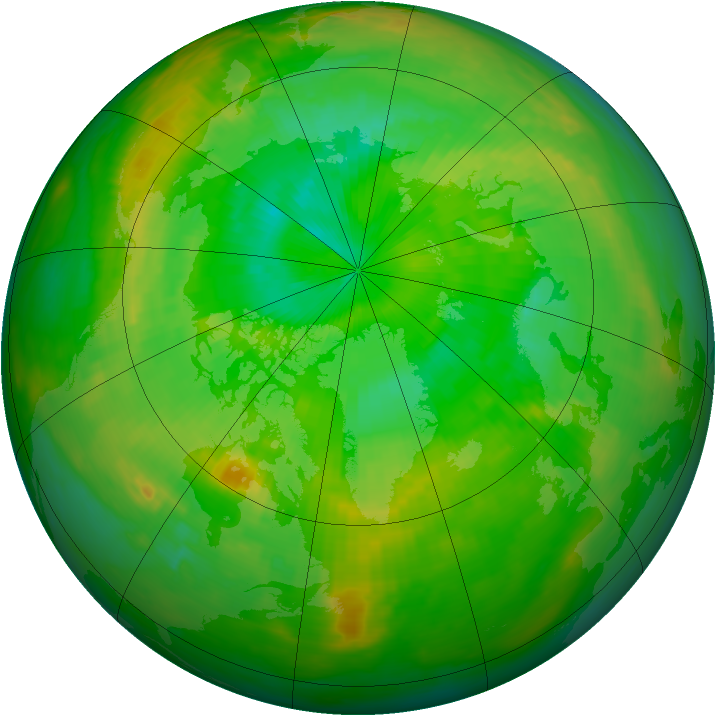 Arctic ozone map for 17 July 1982